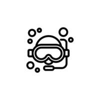 Snorkeling icon or logo design isolated sign symbol illustration - high quality line style icon suitable for designers, web developers, displays and websites vector