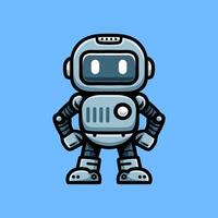 fun cartoon of robot character isolated drawing line art style sketch classic vintage design illustration vector