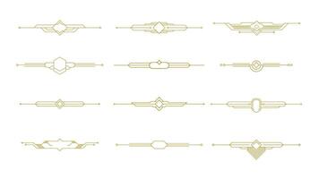 Geometric line art separation. Text devider set decoration elements. Royal, elegant decorative collection. vector