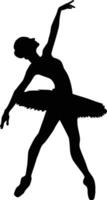 silhouette of ballerina isolated on white vector