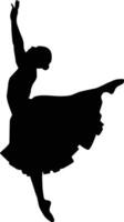 ballet pose of girl silhouette vector