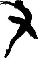 ballerina posing silhouette vector