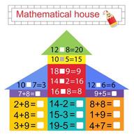 Math activity for kids. Developing numeracy skills. Number range up to 20. illustration vector