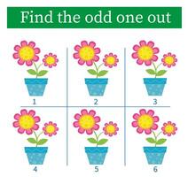 A game for kids. Task for development of attention and logic. Children activity page for book. vector