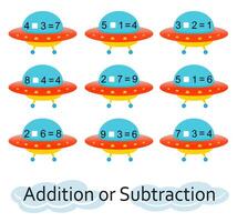 Math game kids. Developing numeracy skills. Number range up to 10. vector