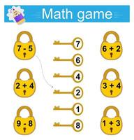 Math activity for children. Developing numeracy skills. Number range up to 10. Printable worksheet. illustration vector