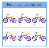 Find the odd one out. Visual logic puzzle for children. vector