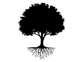 Tree and roots LOGO style. vector