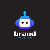Creative robot logo symbolizing artificial intelligence Suitable For tech companies, AI startups, robotics brands vector