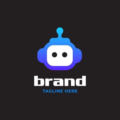 Creative robot logo symbolizing artificial intelligence Suitable For tech companies, AI startups, robotics brands