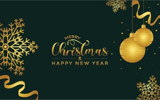 Merry Christmas and Happy New Year Banner, Greeting Card, Poster, Holiday Cover Header.Stylish Modern Christmas Design with Festive Elements in the Background vector