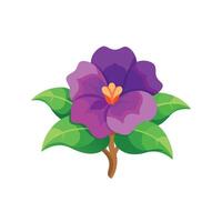 Gloxinia flower isolated flat illustration on white background vector