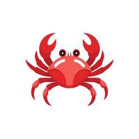 Red crab with raised claws isolated flat illustration on white background vector