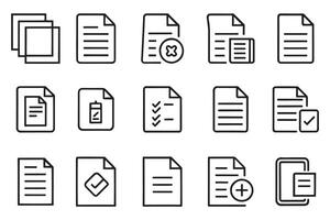Paper document, sheet, mark, folded related editable icon set isolated flat illustration white background vector