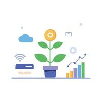 Guide on launching a business through a website, featuring steps and tips for online success flat illustration vector