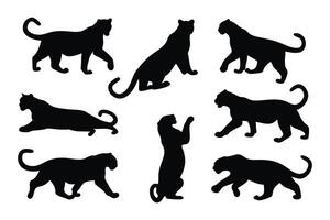 Dog set silhouettes isolated flat illustration on white background vector