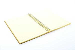 An open notebook with a spiral bound spiral notebook photo