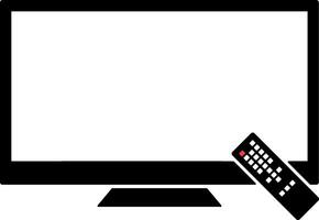 TV icon with remote control without background vector