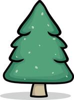 simple green christmas tree drawing without background vector
