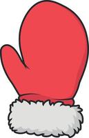 red Christmas mitten without background vector