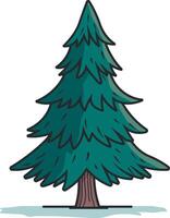 green christmas tree drawing without background vector