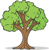 color illustration of a tree without background vector