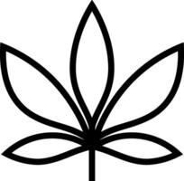 black leaf or flower icon without background vector