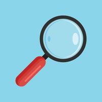 Magnifying glass icon in flat style. Loupe illustration on isolated background. Searching sign business concept. vector