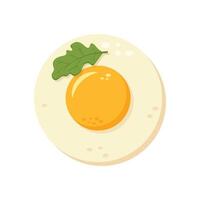 Fried egg icon in flat style. Omelet illustration on isolated background. Healthy food sign business concept. vector