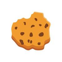 Cookie icon in flat style. Tasty biscuit illustration on isolated background. Chocolate bakery sign business concept. vector