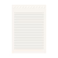 Paper page in flat style. Sheet with lines and grid illustration on isolated background. Blank document sign business concept. vector