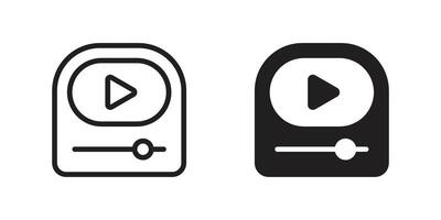 Play button icon in flat style. Music player illustration on isolated background. Playback interface sign business concept. vector