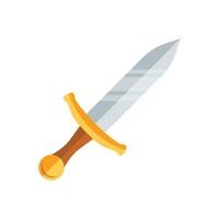 Old medieval sword icon in flat style. Weapon illustration on isolated background. Razor blade sign business concept. vector