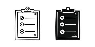 Hand drawn memo paper sheet icon in flat style. Checklist illustration on isolated background. To do list sign business concept. vector
