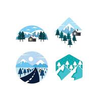 Set of Winter background outdoor with shape, suitable for christmas and etc vector