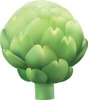 Realistic Single green artichoke vector