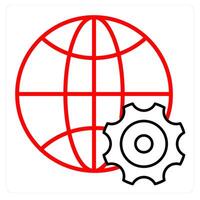 Global Settings and globe icon concept vector