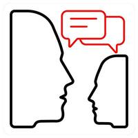 Communication and discussion icon concept vector