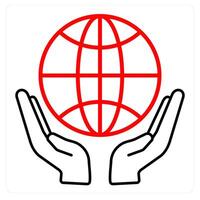 Save Earth and earth icon concept vector