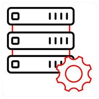 Server Setting and server icon concept vector