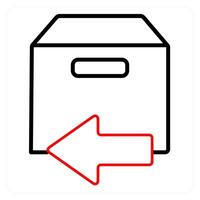 Returned Parcel and refused icon concept vector