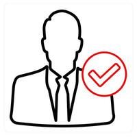 Verified User and check icon concept vector