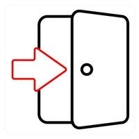 Door Enter and enter icon concept vector