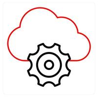 Cloud Settings and setup icon concept vector