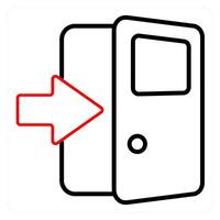 Door Enter and enter icon concept vector