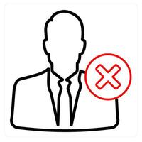 Wrong Account and delete icon concept vector