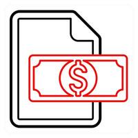 Finance Document and dollar icon concept vector