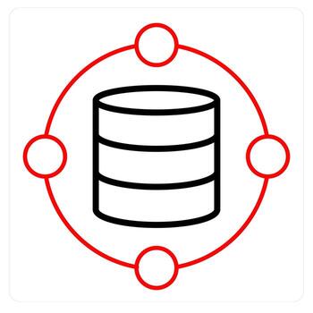 datos y servidor icono concepto vector