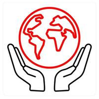 Save Earth and earth icon concept vector