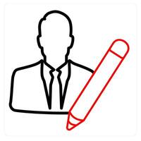 Writer and edit icon concept vector